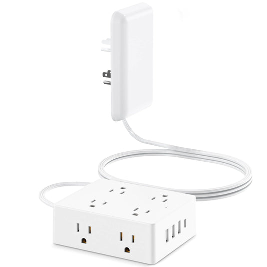 Slimline Surge Protector with Hidden Outlets and USB