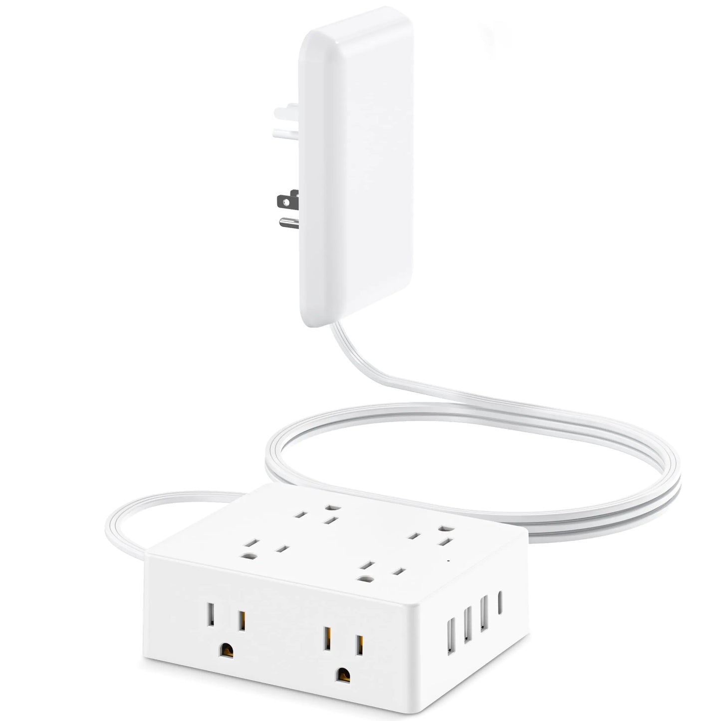 Slimline Surge Protector with Hidden Outlets and USB