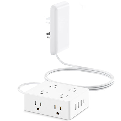 Slimline Surge Protector with Hidden Outlets and USB